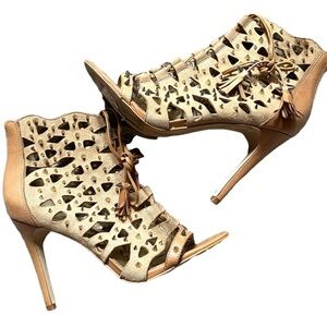 Sam Edelman Tan Stiletto Heels with Cutout Design